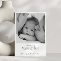Minimalist Modern White Typewriter Photo Birth