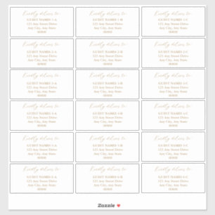Minimalist Modern White Wedding Guest Address