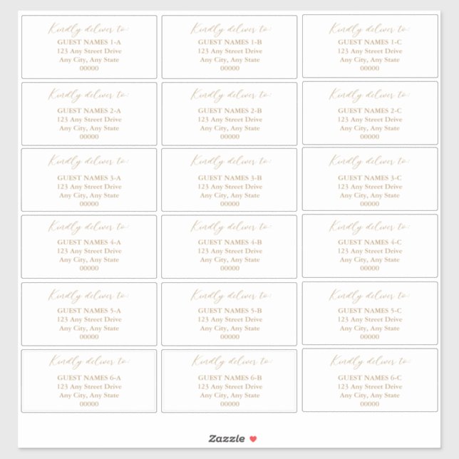 Minimalist Modern White Wedding Guest Address   (Sheet)
