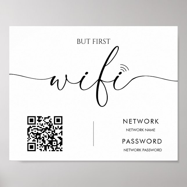 Minimalist Modern WiFi Password Wedding Sign (Front)