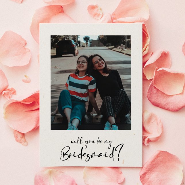 Minimalist modern Will you be my bridesmaid photo (Creator Uploaded)