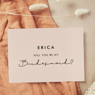 Minimalist modern Will you be my bridesmaid Postcard