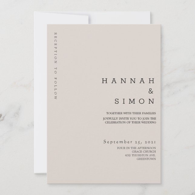 Minimalist Modern Winter Wedding Invitation (Front)