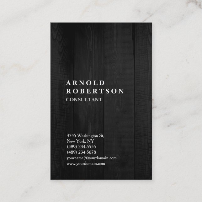 Minimalist Modern Wood Design Plain Creative Business Card (Front)