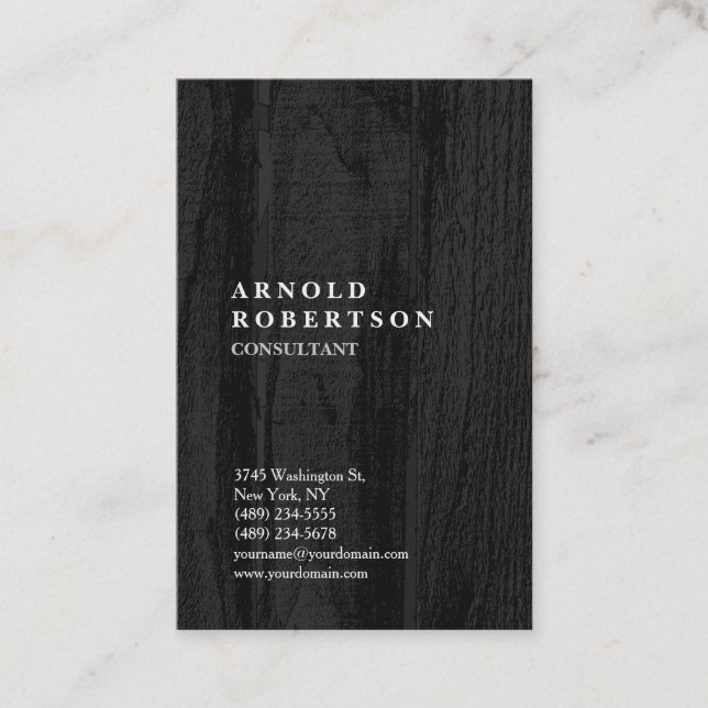 Minimalist Modern Wood Design Plain Creative Business Card (Front)