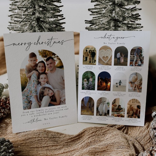 Minimalist Modern Year In Review Photo Family Holiday Card (Creator Uploaded)
