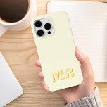 Minimalist Modern Yellow Initial Monogram<br><div class="desc">Pale Yellow Minimalist Modern Initial Monogram Phone Case. Create your own personalised iPhone Case with custom initial name.</div>