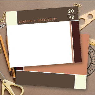 Minimalist Mondrian Modern Colour Blocks Graduatio Thank You Card