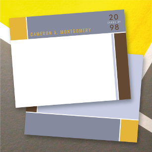 Minimalist Mondrian Modern Colour Blocks Graduatio Thank You Card