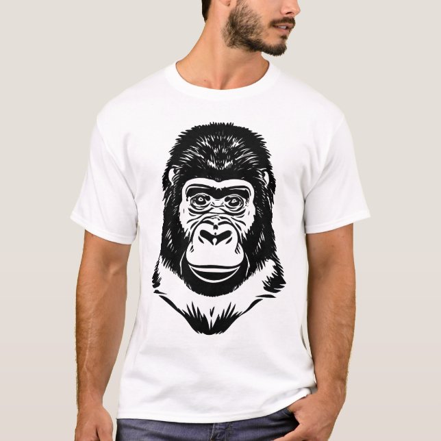 Minimalist monkey silhouettes T-Shirt (Front)