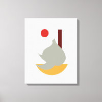 Minimalist Monochromatic Garlic/Food Canvas Art
