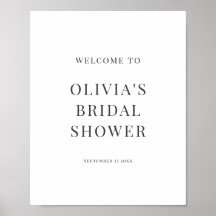 Minimalist Monochrome Bridal Shower Welcome