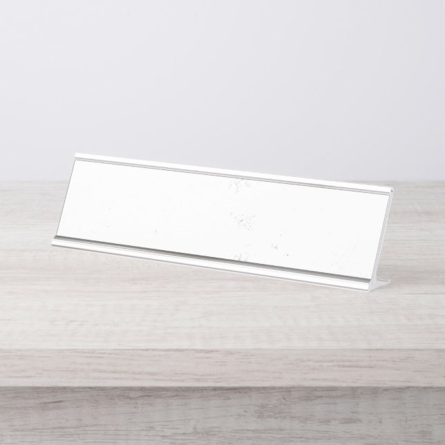 Minimalist Monochrome Grunge Texture Desk Name Plate (Front)