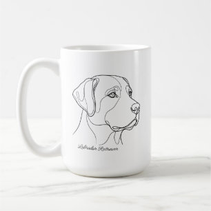 Minimalist Monochrome Labrador Retriever Line Art Coffee Mug