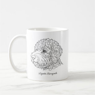 Minimalist Monochrome Lagotto Romagnolo Line Art Coffee Mug