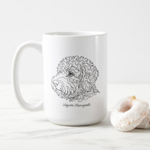 Minimalist Monochrome Lagotto Romagnolo Line Art Coffee Mug