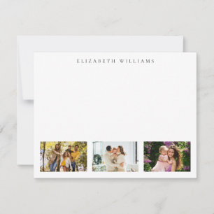 Minimalist Monogram 3 Photo Collage Card