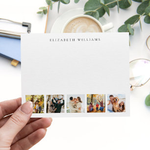 Minimalist Monogram 5 Photo Collage Card
