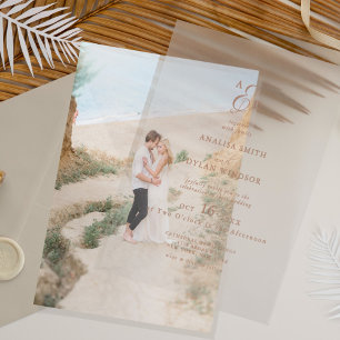 Minimalist Monogram Ampersand Wedding Vellum Invitations