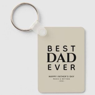 Minimalist Monogram Best Dad Ever  Key Ring