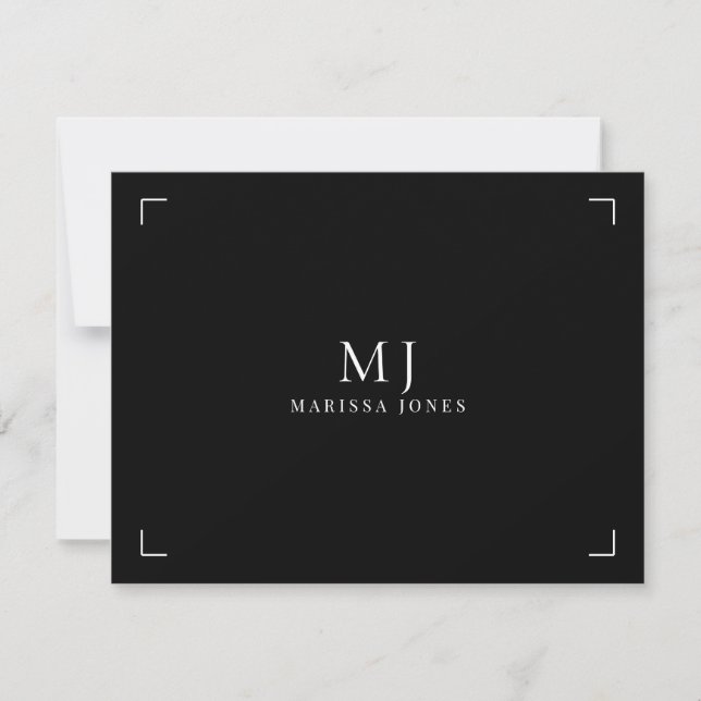 Minimalist Monogram Black Card (Front)