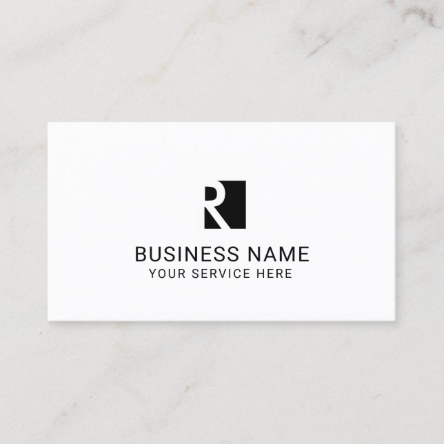 Minimalist Monogram Black Logo Professional Business Card (Front)