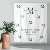 Minimalist Monogram Black & White Business Event