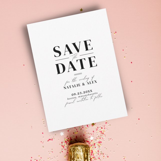Minimalist Monogram Black & White Website QR Code Save The Date (Creator Uploaded)