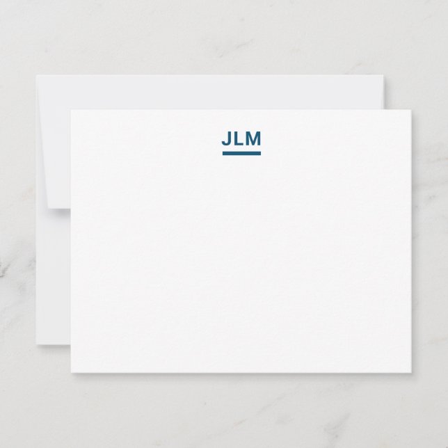 Minimalist Monogram Bold Navy Blue Typography Card (Front)