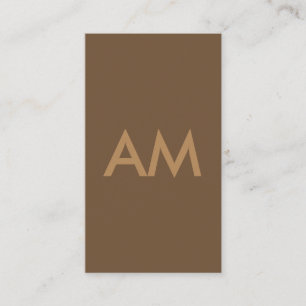 Minimalist Monogram Brown Business Card