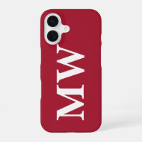 Minimalist Monogram Burgundy White Initial Modern