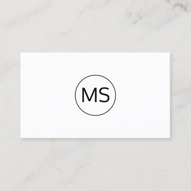 Minimalist / Monogram Business Card (Front)