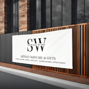 Minimalist Monogram Business Promotional Backdrop Banner
