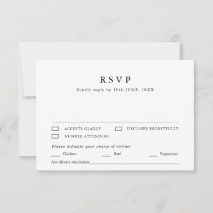 Minimalist Monogram Calligraphy Crest Meal Choice RSVP Card