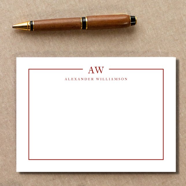 Minimalist Monogram Cherry Red Card (Creator Uploaded)