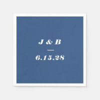 Minimalist Monogram Cobalt Blue Wedding Custom