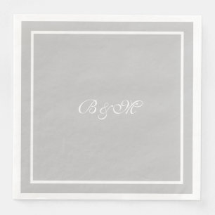 minimalist monogram . couple initials on grey napkin