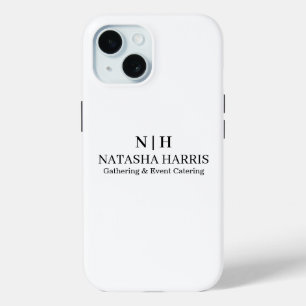 Minimalist Monogram Custom Business Logo iphone  15 Case