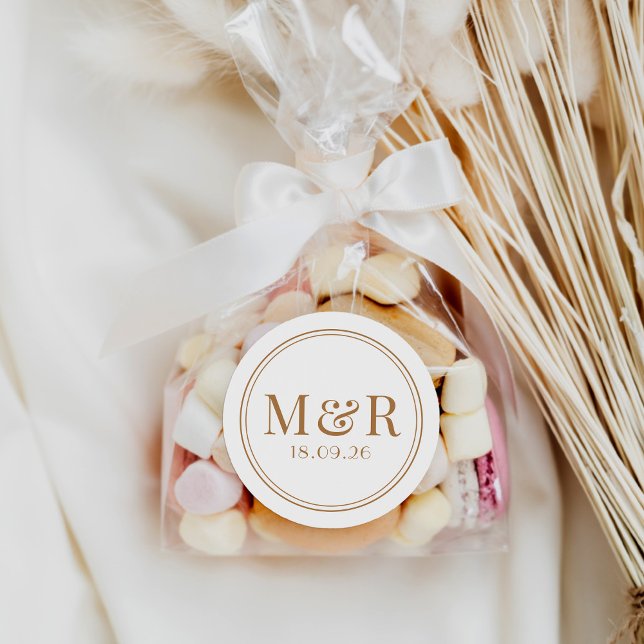 Minimalist Monogram Date Wedding Envelope Seal (Creator Uploaded)