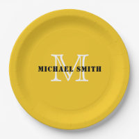 Minimalist Monogram Deep Lemon Background