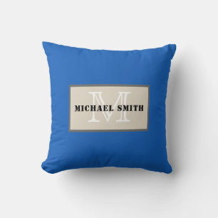 Minimalist Monogram Denim Background Cushion