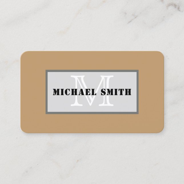 Minimalist Monogram Desert Background Business Card (Front)