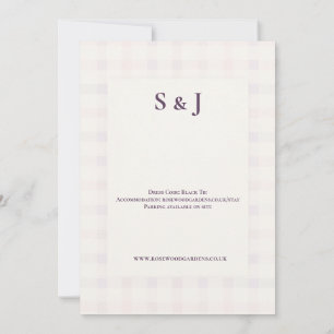 Minimalist Monogram Details Wedding Invitation Car