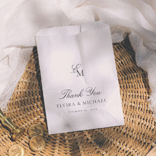 Minimalist Monogram Editorial Wedding Thank You Favour Bags