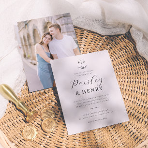 Minimalist Monogram Elegant Budget Photo Wedding
