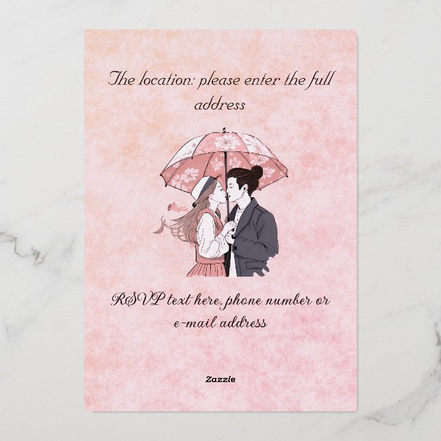 Minimalist monogram elegant pink couple umbrella (Back)