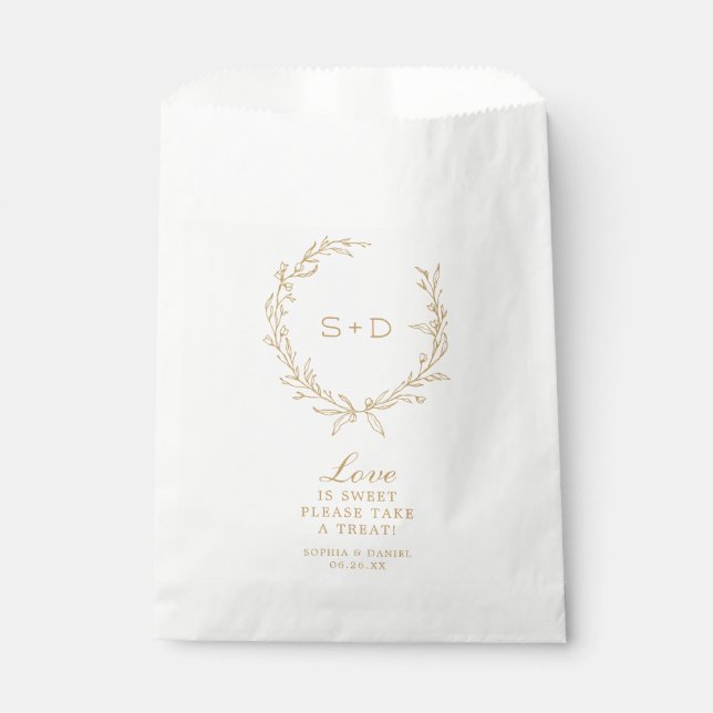 Minimalist Monogram Favour Bag Love is Sweet (Front)