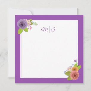 Minimalist Monogram Floral Wreath Personalised Thank You Card