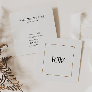 Minimalist Monogram Geometric Graphic Designer Square Business Card