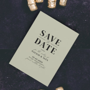 Minimalist Monogram Green Sage Website QR Code Save The Date